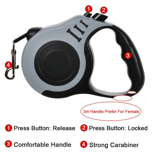 WalkFree — Einziehbare Hundeleine (3 m / 5 m)